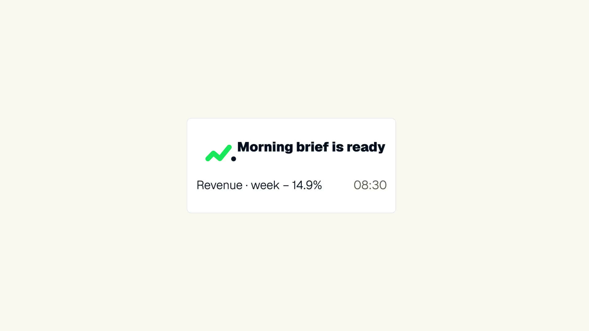 marql at work: the morning brief ranked by € at stake, a question answered in chat, and the Impact Ledger counting what was proven.